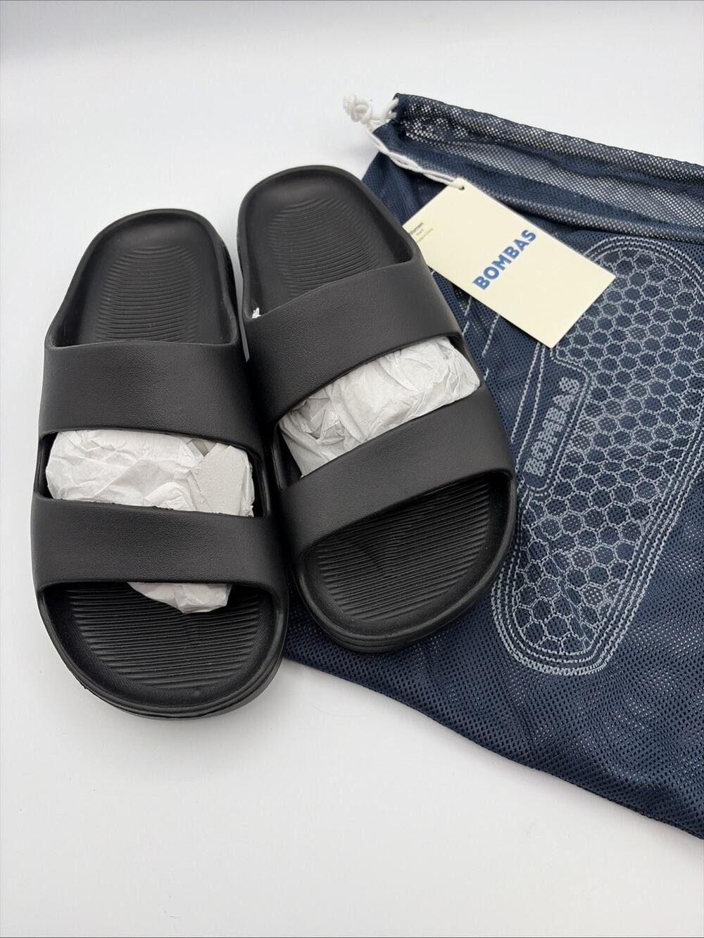 BOMBAS Women's Friday Sandals Black Size 9 Dust Bag/Tags NWT